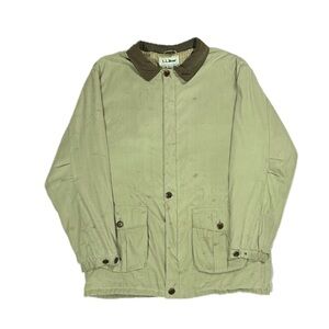 Vintage 90s LL Bean Prima Loft waxed tan barn chore jacket men’s tall XXL